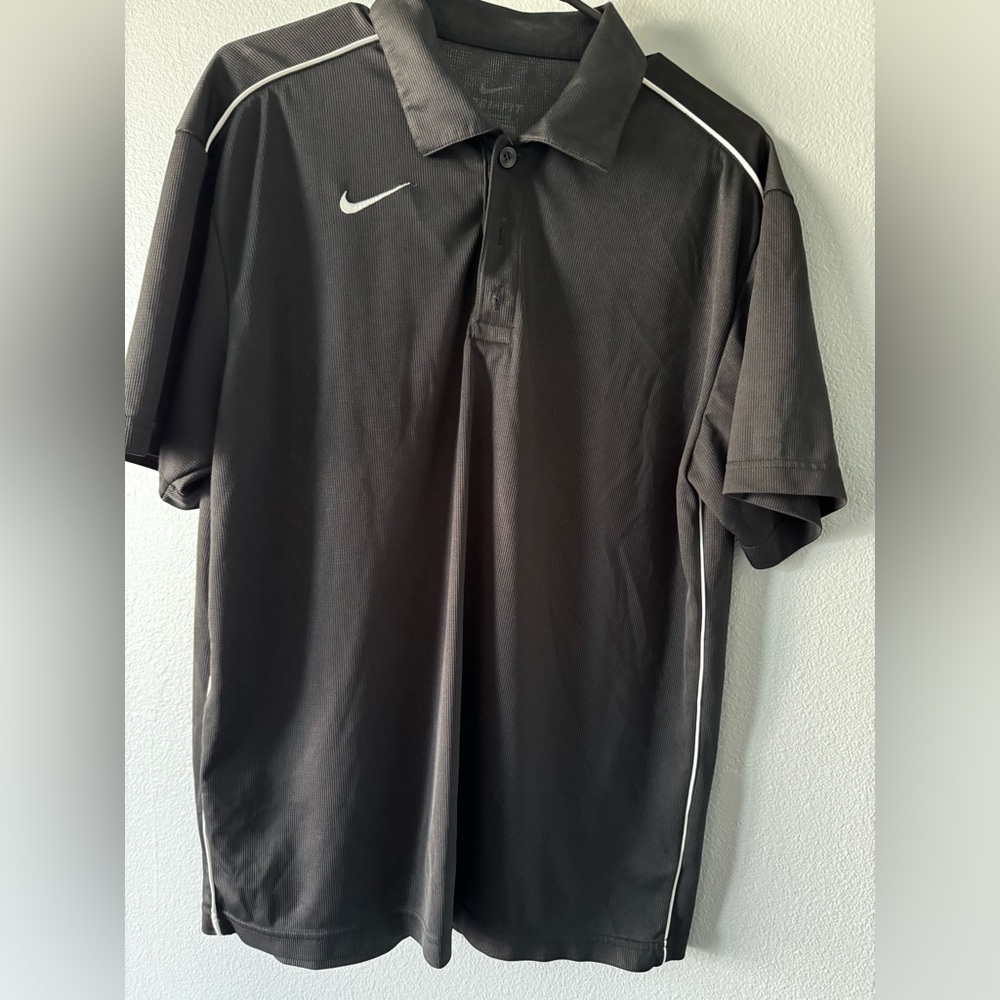 Nike dri fit black golf polo